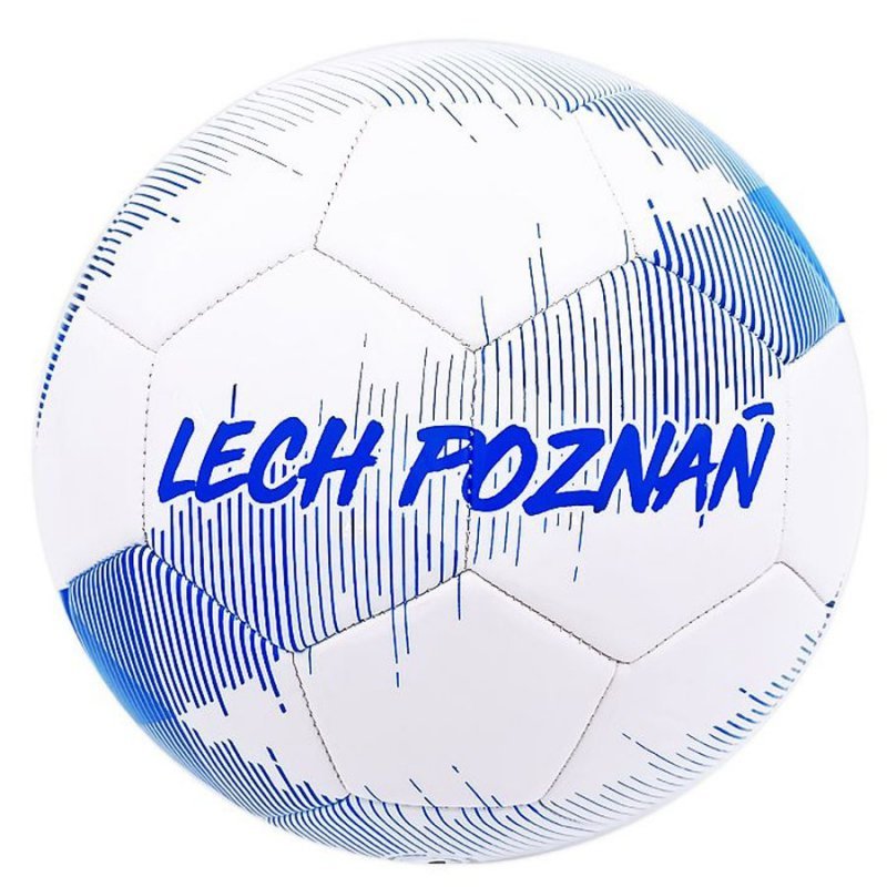 Piłka Herb Lech Poznań Bialo-Niebieska 5 biały