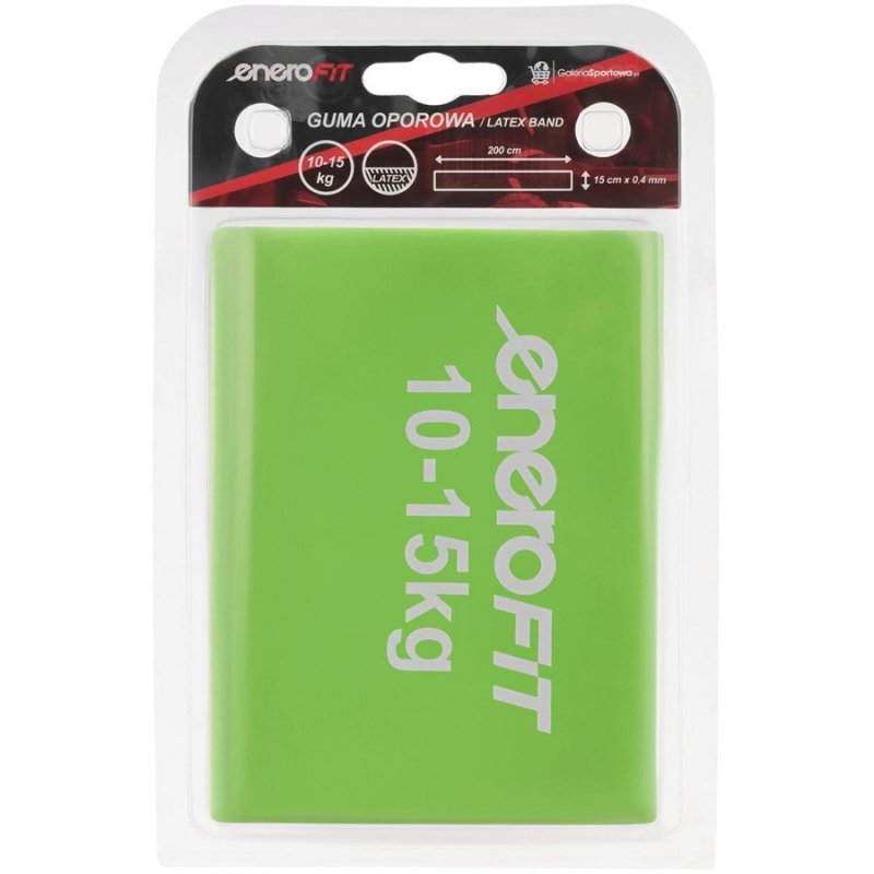 Taśma do aerobiku Enero 2000x150x0,40mm 10-15kg zielona 2000x150x0,40mm zielony