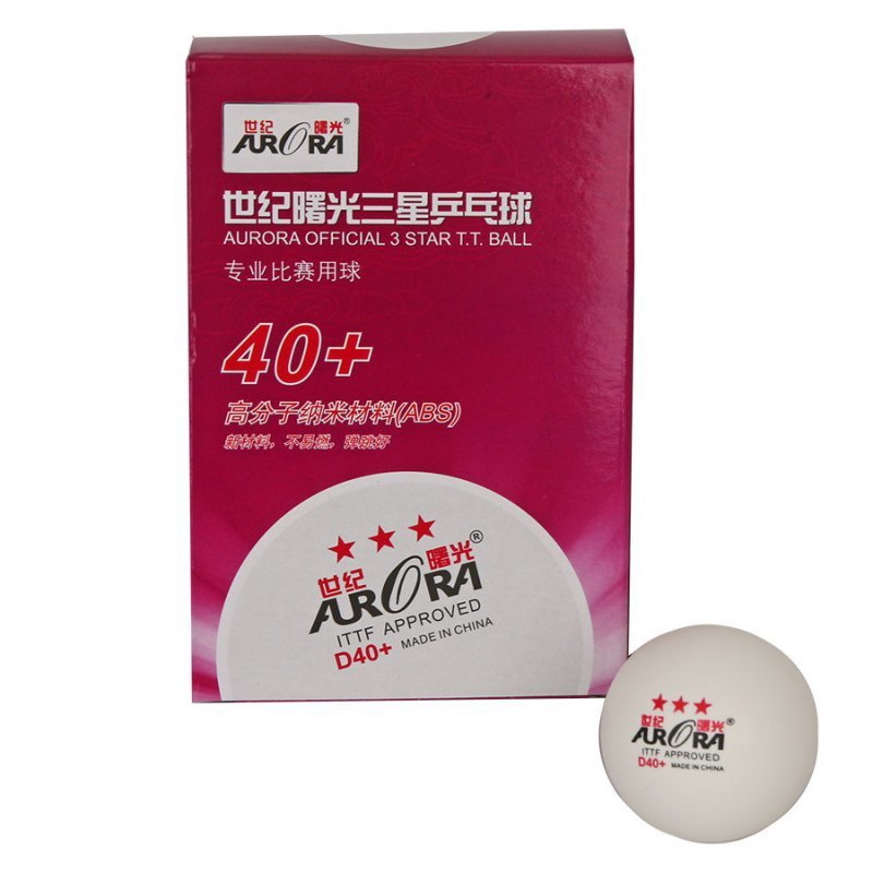 Piłeczka Aurora ITTF*** 6 szt. biały 