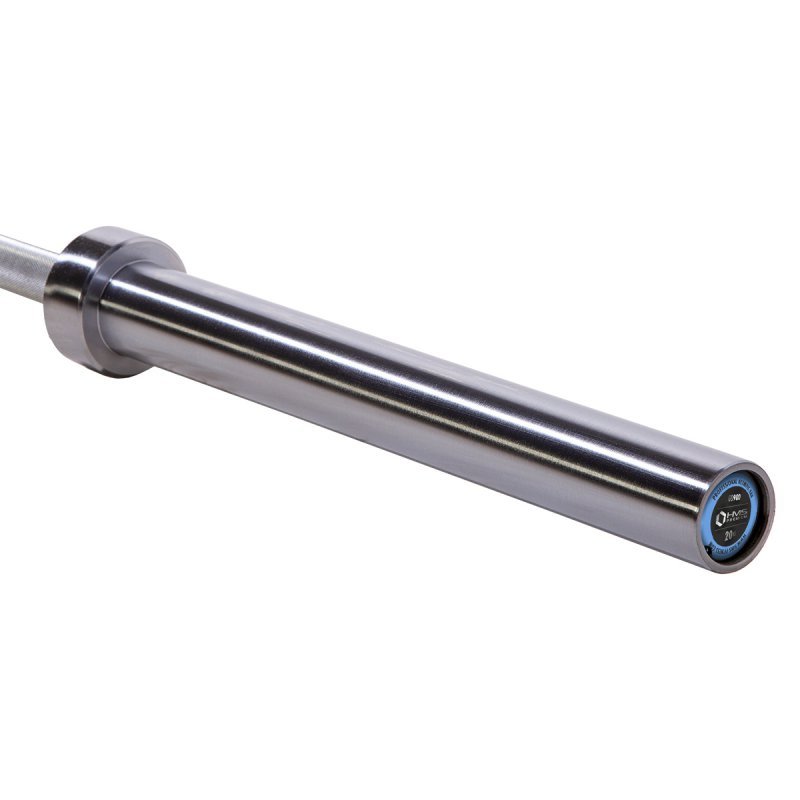 GO900 GRYF OLIMPIJSKI 20KG 2200MM HMS PREMIUM + ZG1500 SILVER ZACISKI LOCK JAW (2 szt)