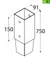 Metalowa kotwa wbijana 9x9