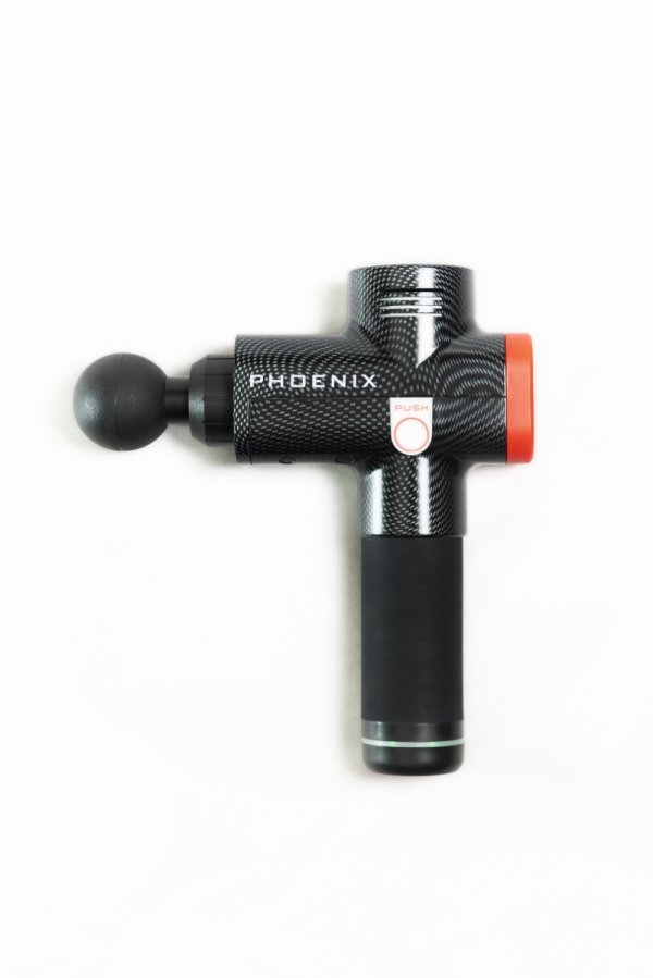 Pistolet Sportowca Phoenix Pro - masażer wibracyjny (wersja w kolorze czarno-czerwonym carbo) 