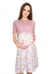 MijaCulture Pretty Maternity and Pregnancy Dress Ali 7146 Pink/Flowers