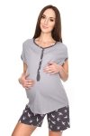 MijaCulture 3 in1 Short Maternity and Nursing 2-Peace Pyjama Set for Summer 4118/M79 Grey / Graphit