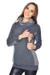 MijaCulture Casual 3 in1 Maternity and Nursing Pullover Sweatshirt Lucy 7143 Graphite