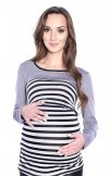 MijaCulture - 2 in1 Maternity and Nursings Long Sleeve Shirt Top 4021/M39 Grey