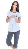 MijaCulture 3 in1 Cute Maternity and Nursing 2-Peace Pyjama Set 4119/M69 Melange / Grey