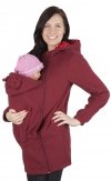 MijaCulture - Maternity Polar warm fleece Hoodie / Pullover for two / for Baby Carriers 3073A Burgund