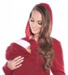 MijaCulture - Maternity Polar warm fleece Hoodie / Pullover for two / for Baby Carriers 3073A Burgund