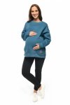 MijaCulture - 3 in 1 oversize maternity and nursing sweatshirt Miley M020 Petrol Blue