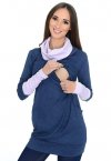 MijaCulture - 2 in1 Maternity & Nursing breastfeeding warm Sweatshirt Pullover Maddy 7115A Blue / Pink