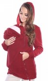 MijaCulture - Maternity Polar warm fleece Hoodie / Pullover for two / for Baby Carriers 3073A Burgund