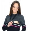 MijaCulture Casual 3 in1 Maternity and Nursing Pullover Sweatshirt 4111/M72 Grey / Black 2