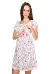 MijaCulture 2 in1 Casual Maternity Pregnancy Dress for Nursing Lulu 7147 White / Pink