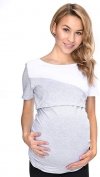 Bluzka ciążowa i do karmienia Jane 9093 kr. rękaw melanż 1