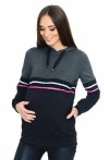 MijaCulture - 3 w 1 bluza ciążowa i do karmienia M72 4111 grafit/czarny
