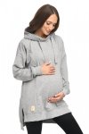 MijaCulture - 3 w 1 długa bluza ciążowa i do karmienia z rozcieciami „Aurelia” M011 melanż