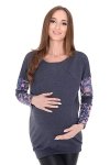 MijaCulture - 3 w1 bluza ciążowa i do karmienia „Zuza” 7140 grafit