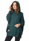 MijaCulture - 3 w 1 bluza Oversize ciążowa i do karmienia z rozcieciami „Victoria” M015 zielona