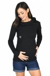 MijaCulture – 3 w 1 bluza ciążowa i do karmienia „Neli” M007 czarny