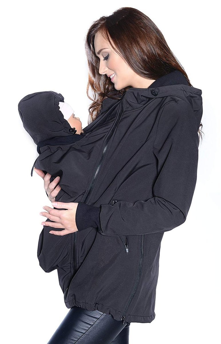 MijaCulture - 3 in1 Maternity Jacket / Jacket / for Baby Carriers Softshell 4068/M55 Black