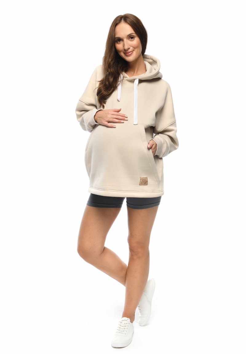 MijaCulture hoodie for pregnant women and breastfeeding  "Megan"  M021 Beige