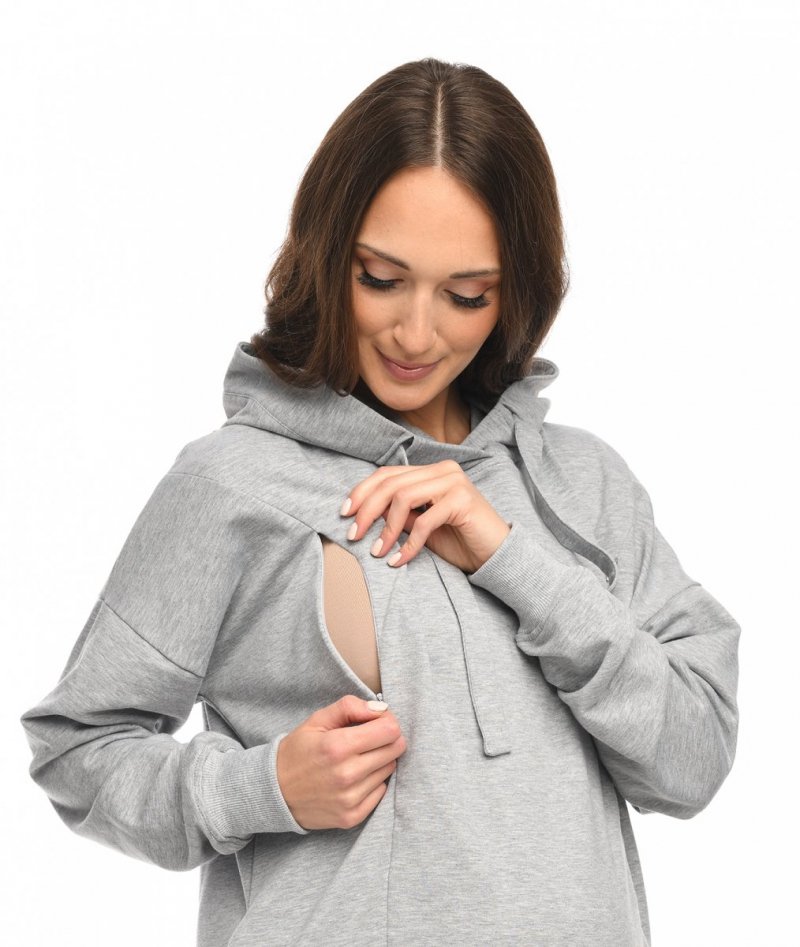 MijaCulture hoodie for pregnant women and breastfeeding &quot;Aurelia&quot;  Melange