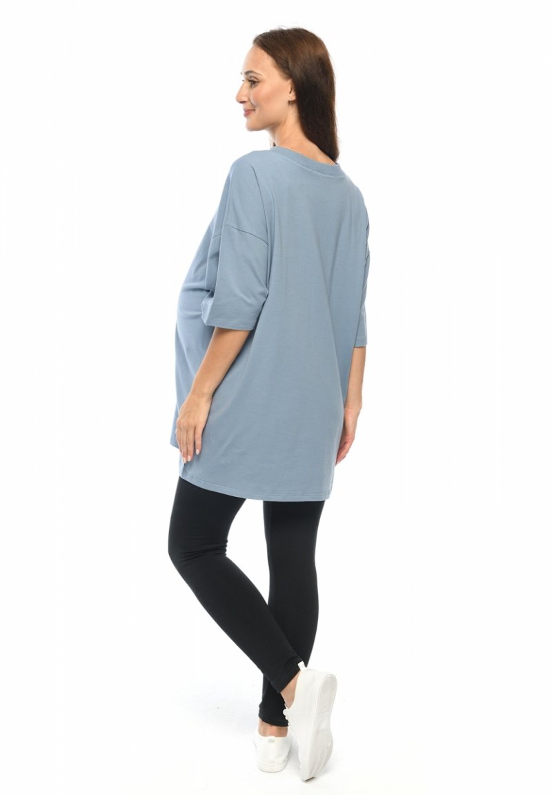 MijaCulture - maternity and breastfeeding T-shirt / nightdress Amber M024 blue