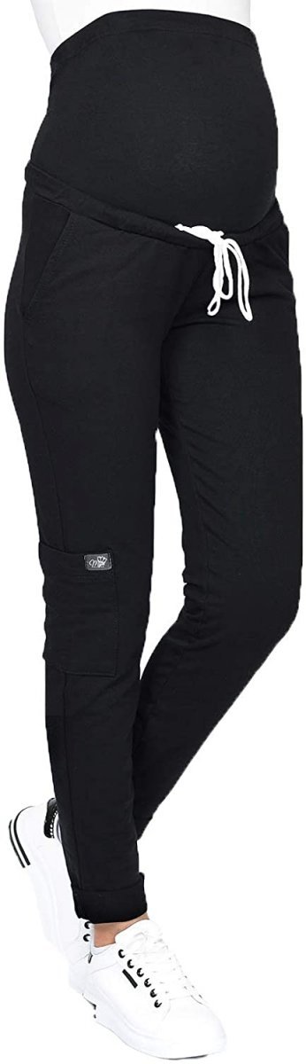 MijaCulture Wygodne spodnie dresowe ciążowe ZOE M002 czarny1