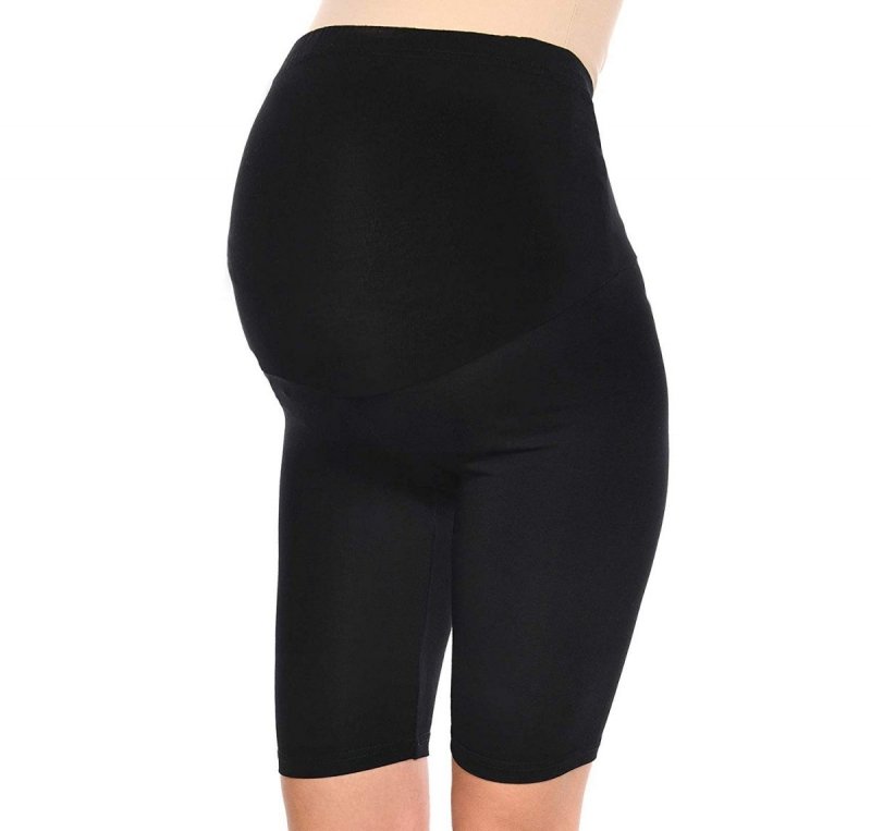 MijaCulture comfortable casual maternity 1/2 leggings shorts 1052 Black