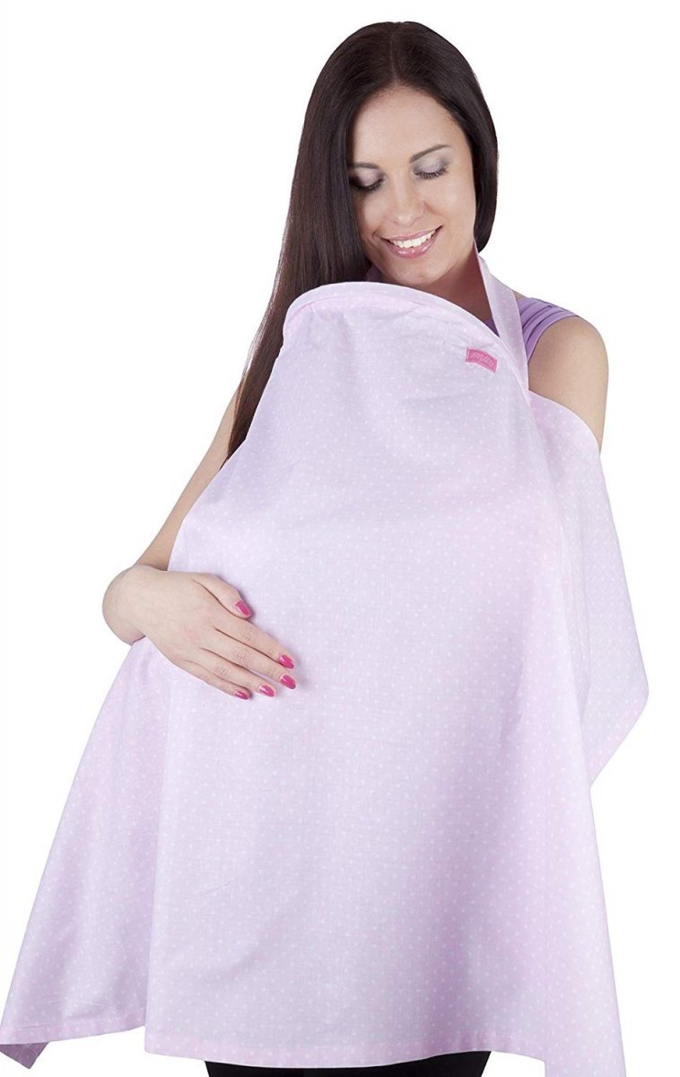MijaCulture - 2 in1 Nursing Breastfeeding Cover / Scarf / Apron 4010/M34 Light Pink