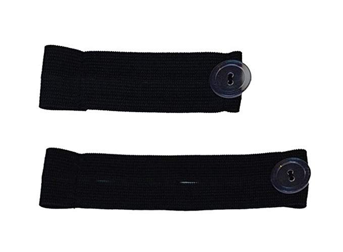 MijaCulture - Maternity Pregnancy waistband adjustable elastic waist extenders  Black
