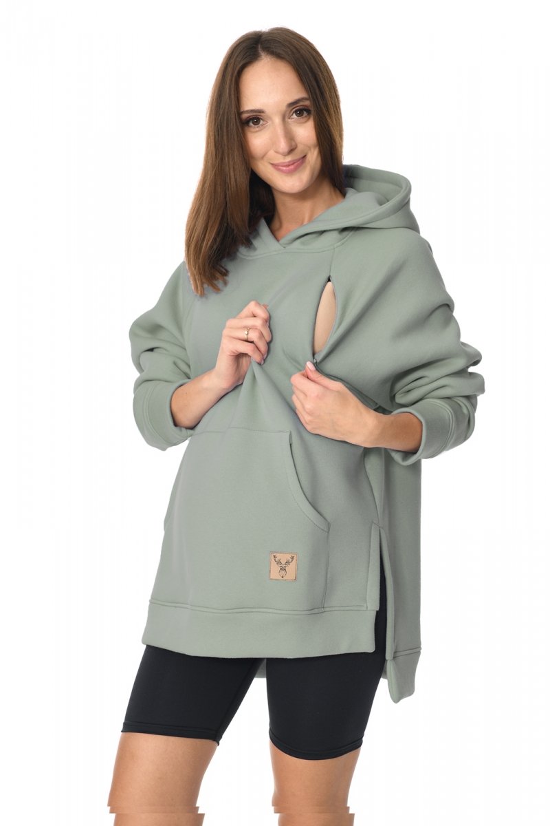 MijaCulture hoodie for pregnant women and breastfeedinf &quot;Stella&quot;  M014 green