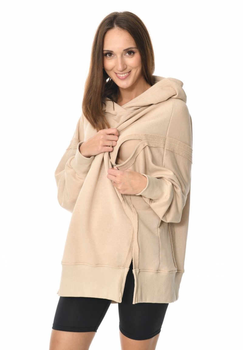 MijaCulture - 3 w 1 bluza Oversize ciążowa i do karmienia z rozcieciami „Victoria” M015 bez