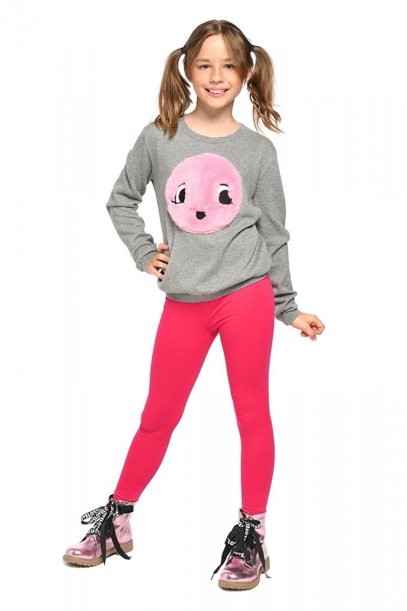 Legginsy dziewczęce zimowe getry dla dzieci Amelia amarant