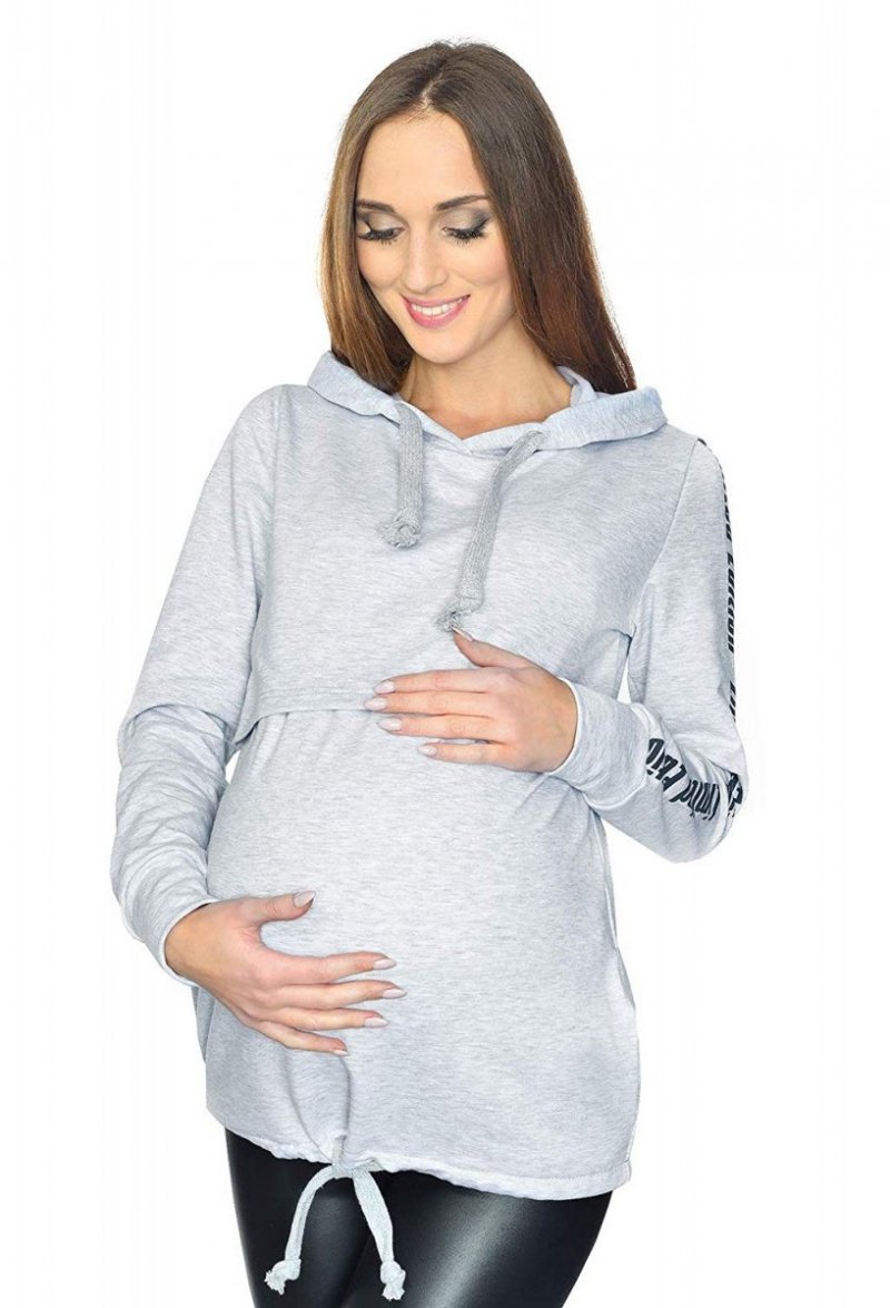 MijaCulture - 3 w 1 bluza ciążowa i do karmienia M68 4110 melanż
