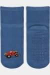 NOVITI SKARPETY BAWEŁNIANE Z SILIKONEM JEANS SB009