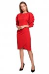 Stylove S284 Sukienka z bufiastymi rękawami - czerwona