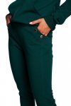 BeWear B243 Spodnie z przeszyciami na nogawkach - ciemnozielone