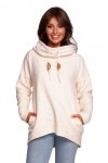 BeWear B249 Bluza z kominem i kapturem - waniliowa