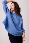 Be Knit BK105 Sweter z nietoperzowymi rękawami - lazurowy