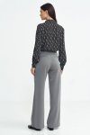 Nife Spodnie z zakładkami, wide leg - szary - SD104