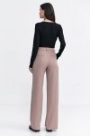 Nife Spodnie z zakładkami, wide leg - beż - SD104