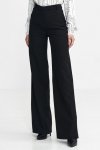 Nife Spodnie bootcut, z krytym guzikiem - czarny - SD101