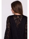 Stylove S380 Koronkowa sukienka trapez - czarna