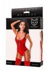 Glossy Wetlook Doja bodysuit - red