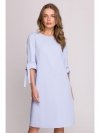 Stylove S393 Sukienka z wiązanymi rękawami - błękitna