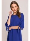 Stylove S393 Sukienka z wiązanymi rękawami - chabrowa