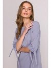 Stylove S393 Sukienka z wiązanymi rękawami - gołębi