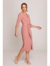 Stylove S396 Sukienka z kopertowym motywem - różana